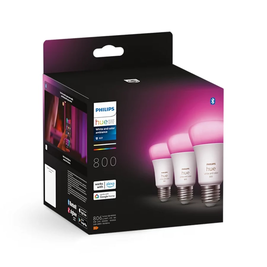 HUE Almenn RGBW 3 Pack 60W E27 Bluetooth