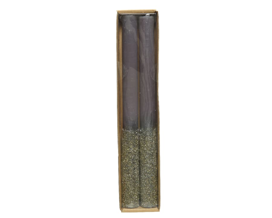 Dinnerkerti Metal Grá 25cm.(24)