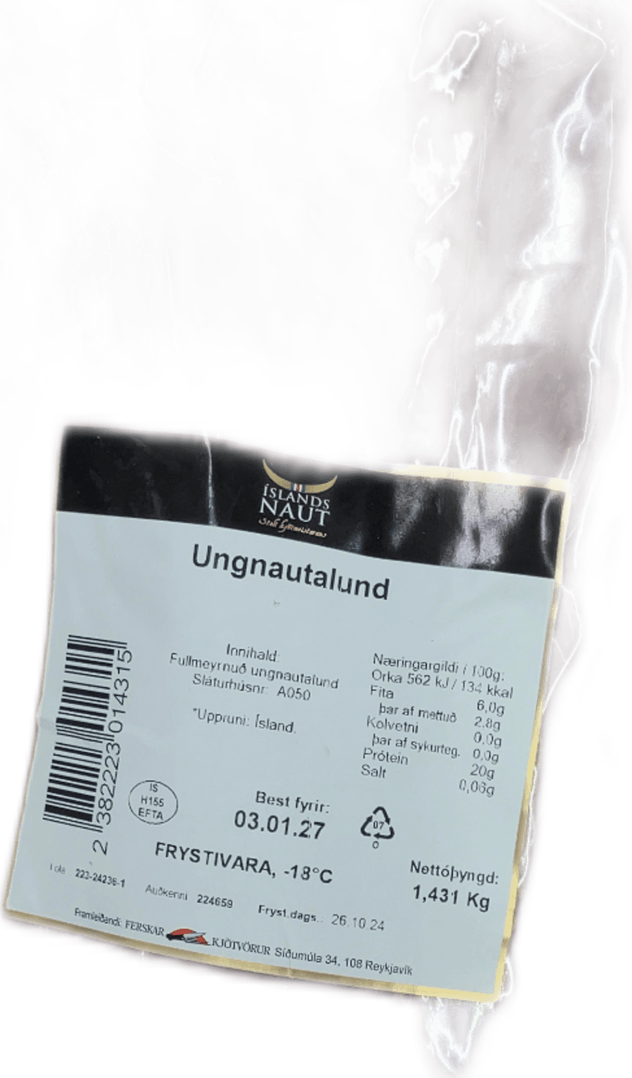 Íslands Naut fullmeyrnuð ungnautalund