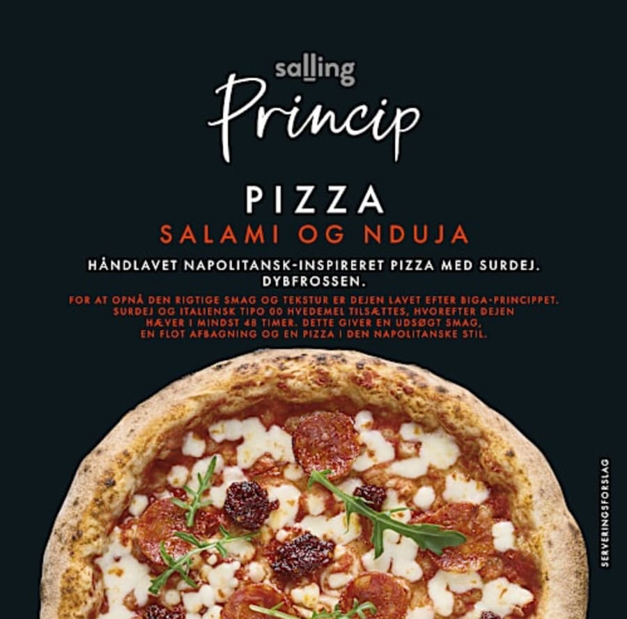 Salling Princip pizza með salami og nduja 450 g