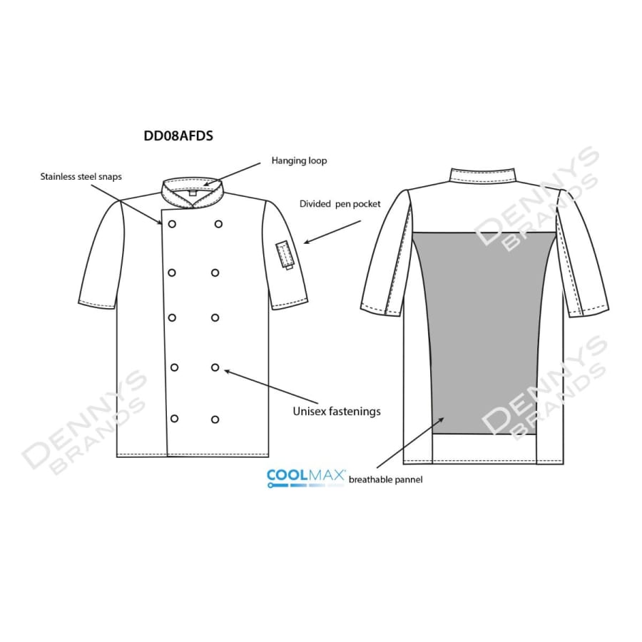 AFD stutterma kokkajakki með CoolMax - XL