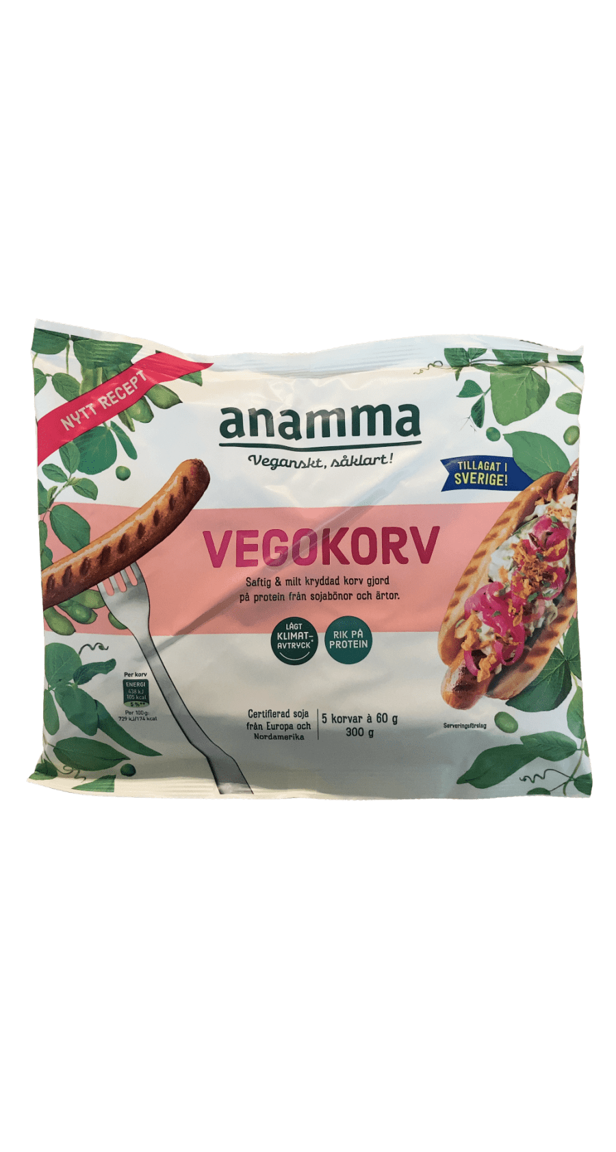Anamma Vegan pylsur (glútenlausar) 300 g