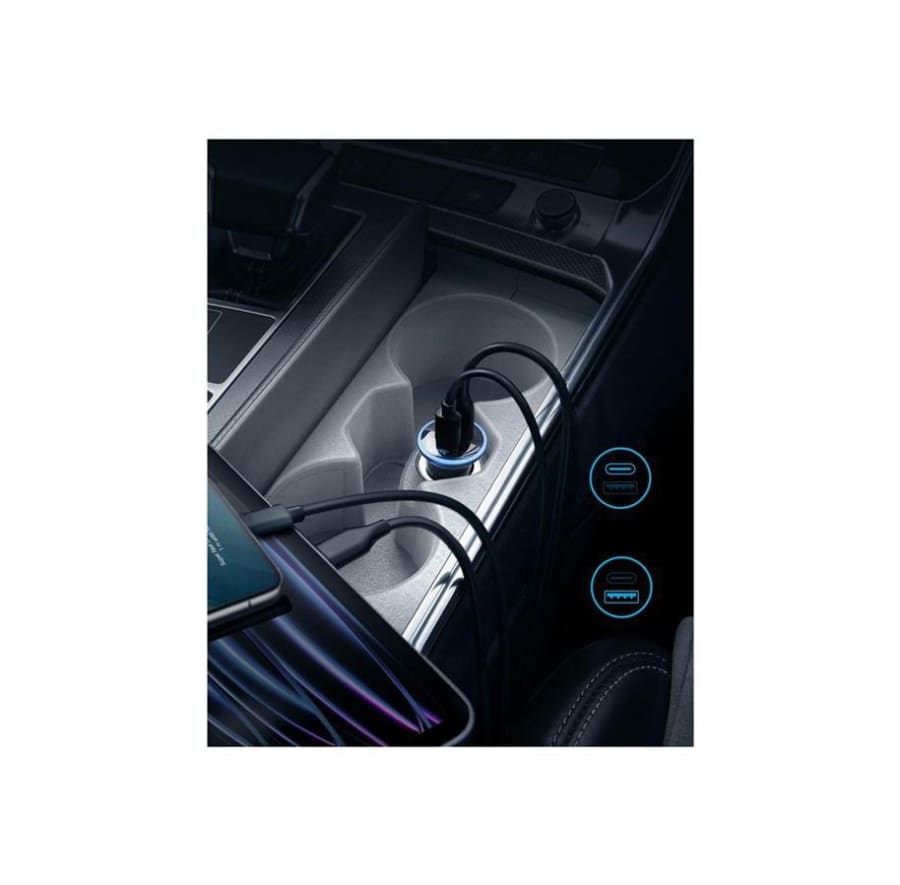 Anker 323 USB hleðslutæki í bíl 53W með USB-C og A