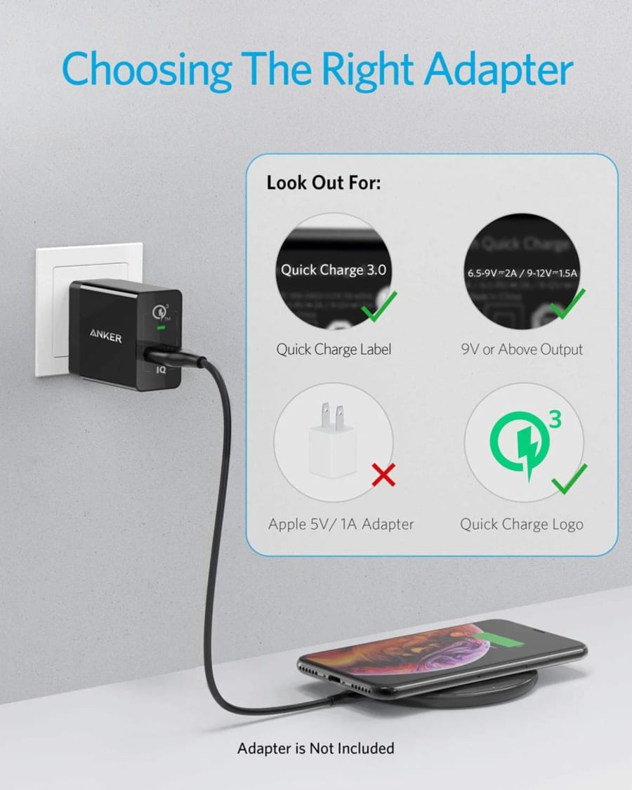 Anker PowerWave þráðlaus hleðsluplatti 10W svartur