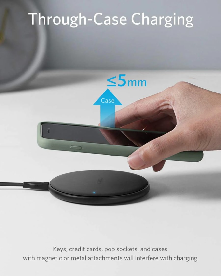 Anker PowerWave þráðlaus hleðsluplatti 10W svartur