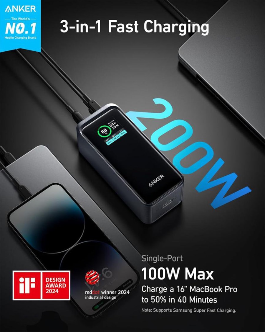 Anker Prime 200W 20K mAh ferðarafhlaða
