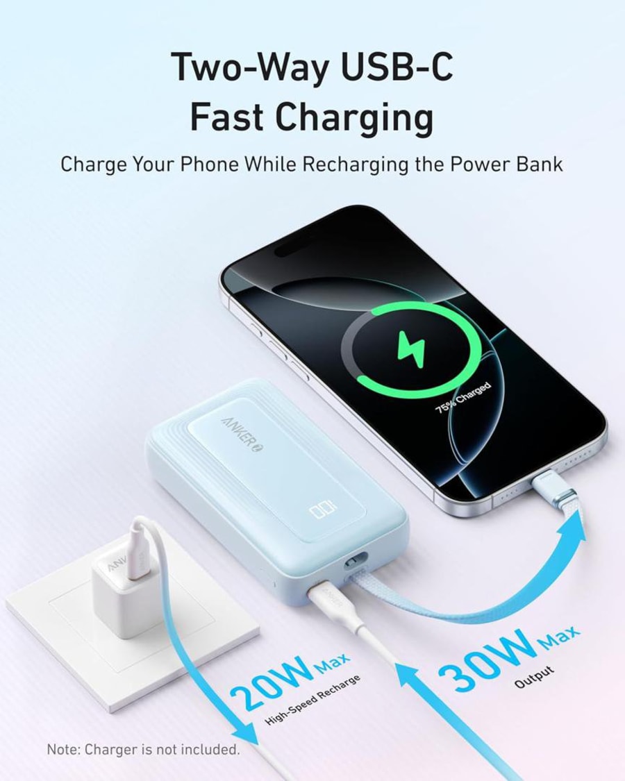 Anker Zolo 10K mAh ferðarafhlaða m/USB-C kapli br