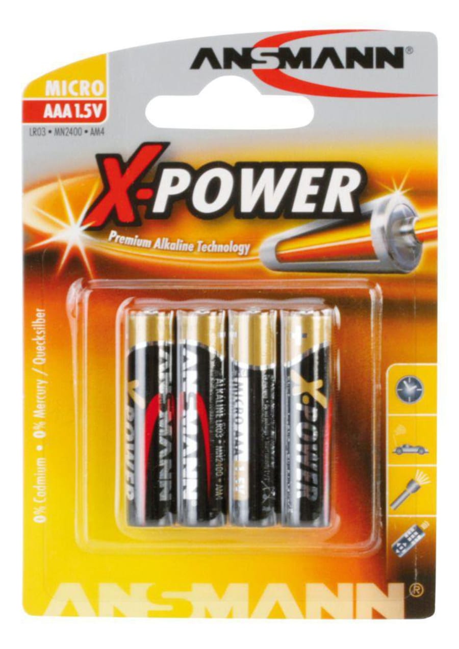 Ansmann AAA Alkaline X-Power rafhlöður 4stk