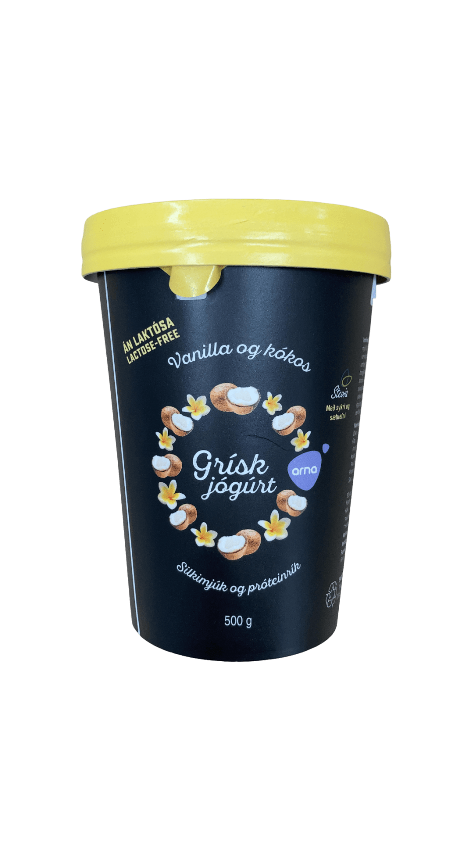 Arna Grísk jógúrt án laktósa Vanilla og kókos Stevia 500 g