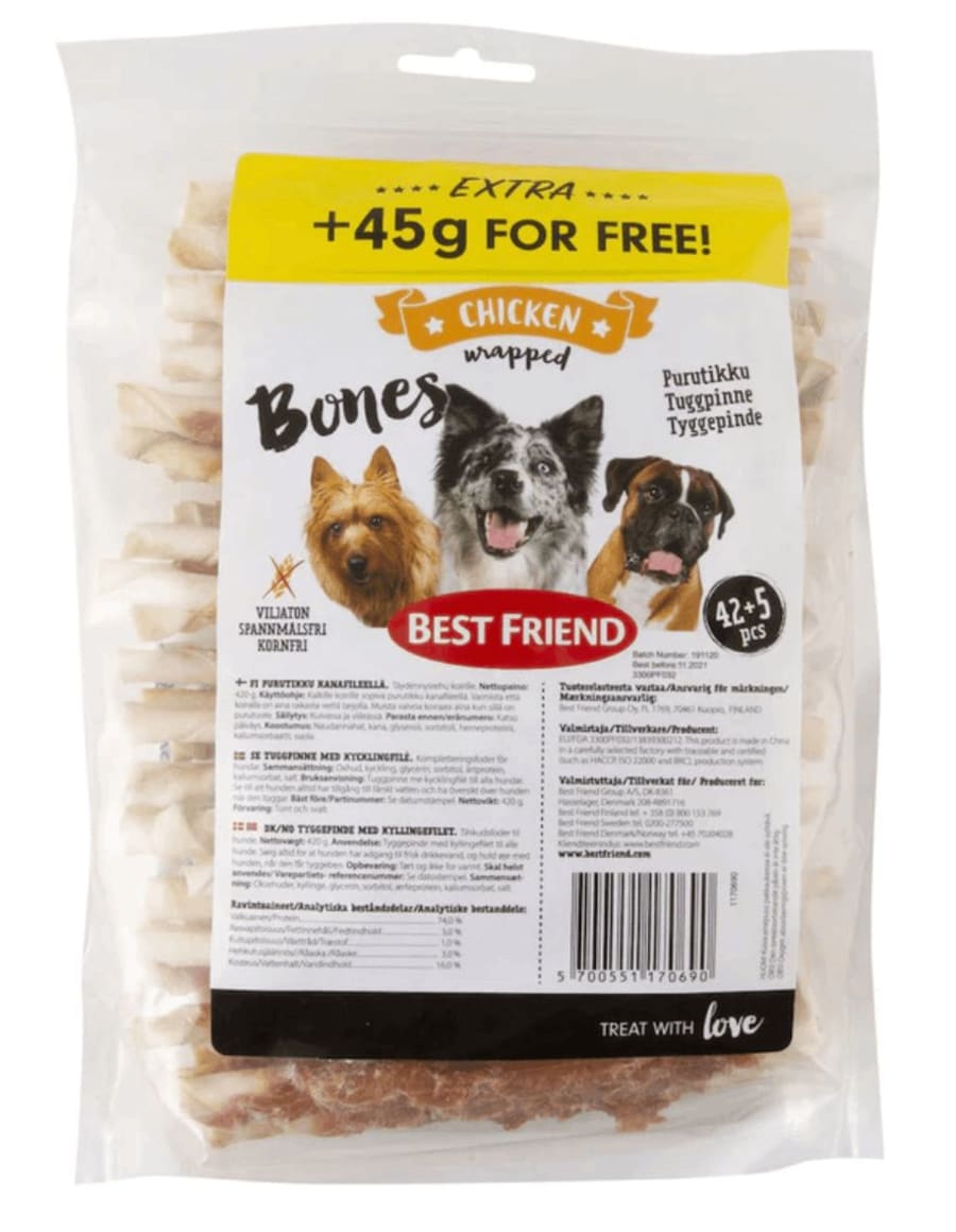 Best friend hundabein sticks 47 stk