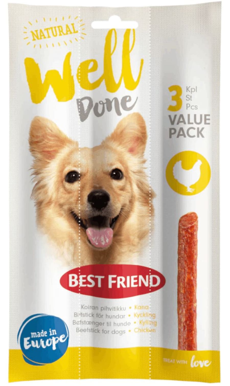 Best friend hundasnakk 3stk 45 gr chicken