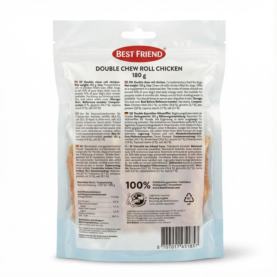 Best Friend Tvöföld tyggjarúlla - kjúklingur 180 g
