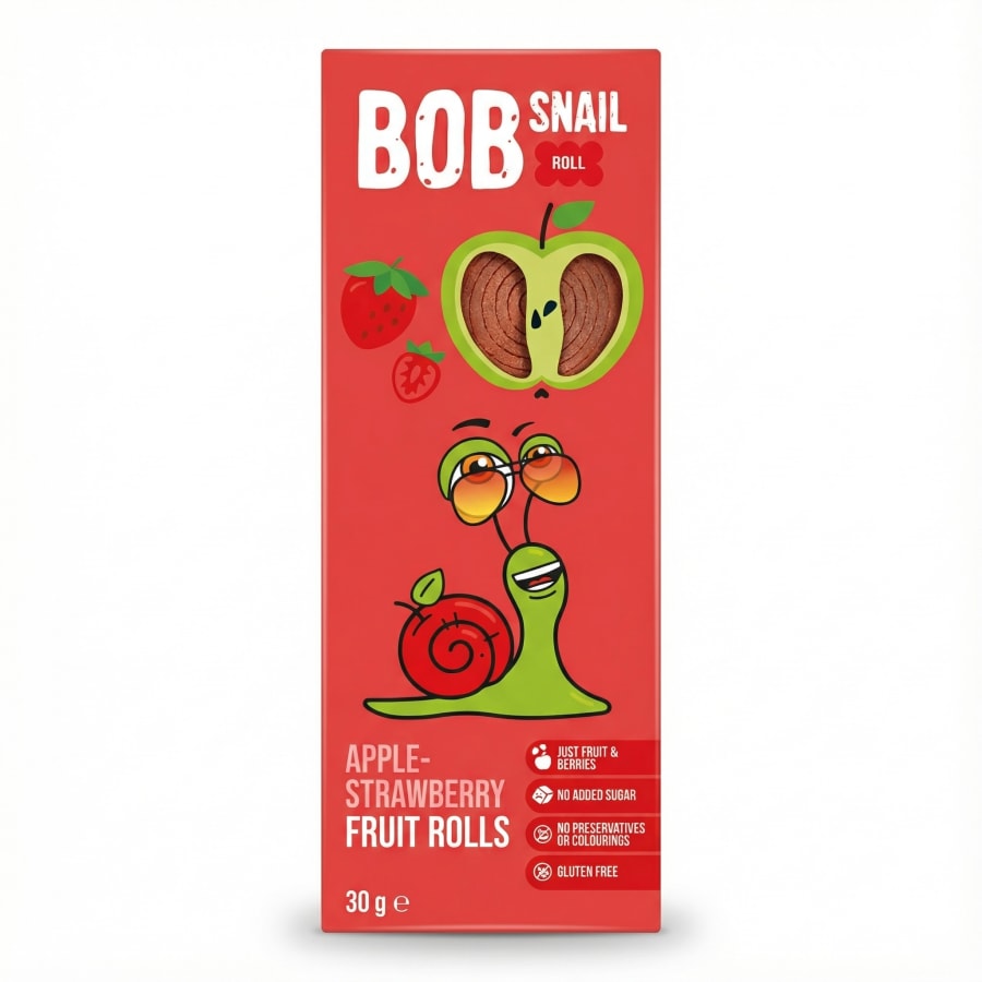 Bob Snail epla-jarðarberja ávaxtarúllur 30 g