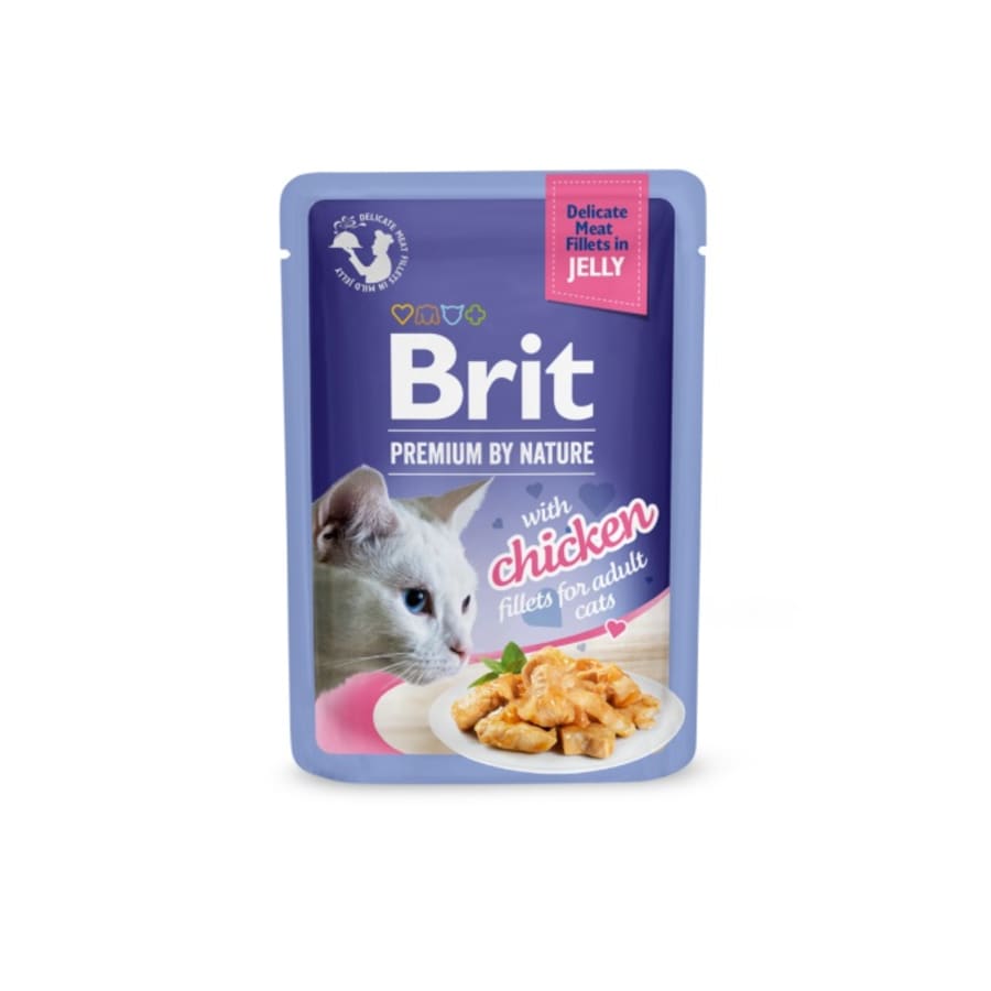 Brit Pcat Fillets in Jelly with Chicken 85g