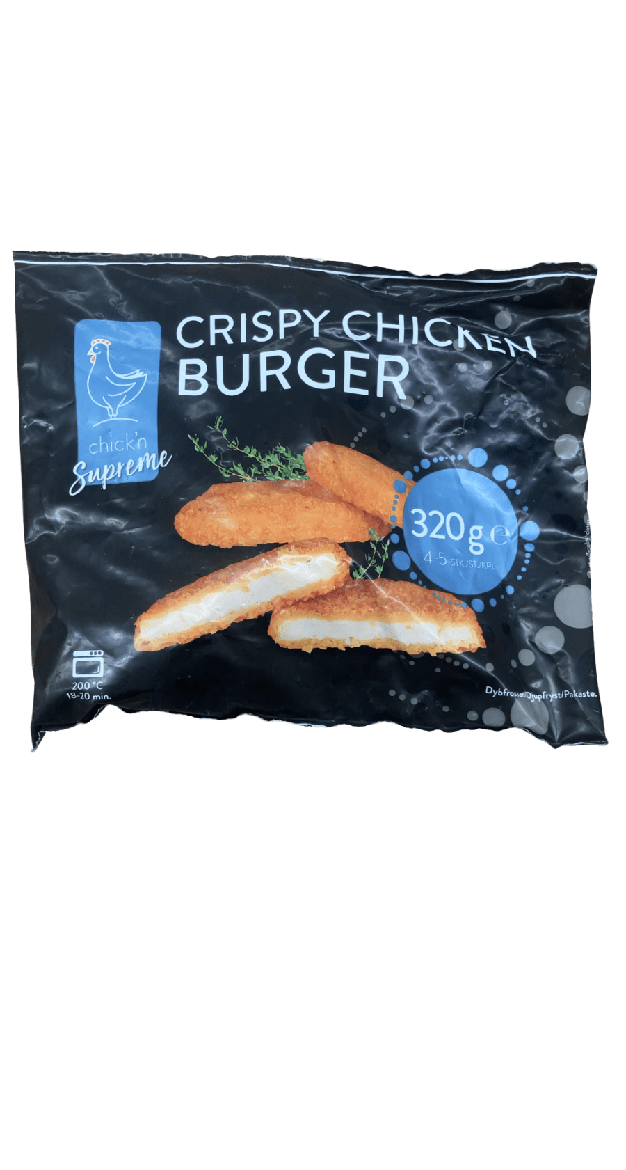 Chick'n Supreme stökkur kjúklingaborgari 320 g