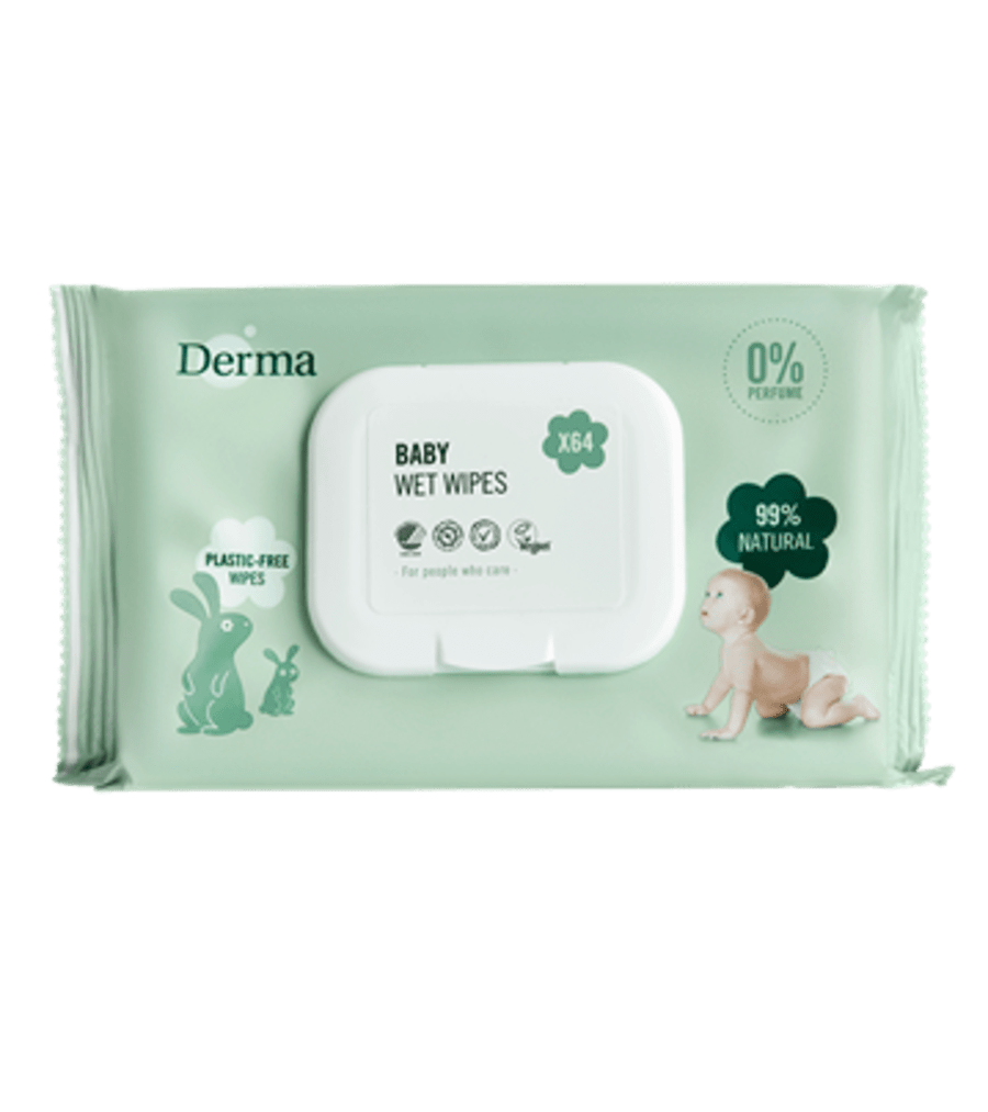 Derma Baby Wet Wipes blautklútar 0% 64st (12)