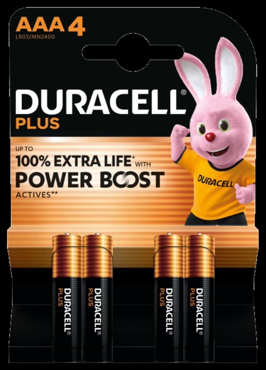 Duracell Plus Power Boost AAA 4 stk