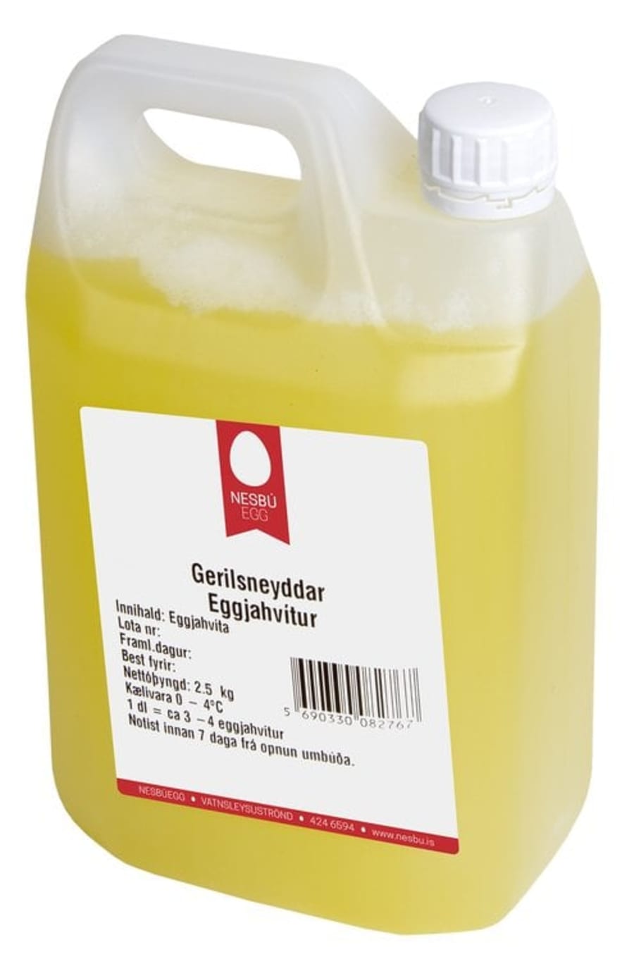 Eggjahvítur gerilsneyddar 2,5ltr