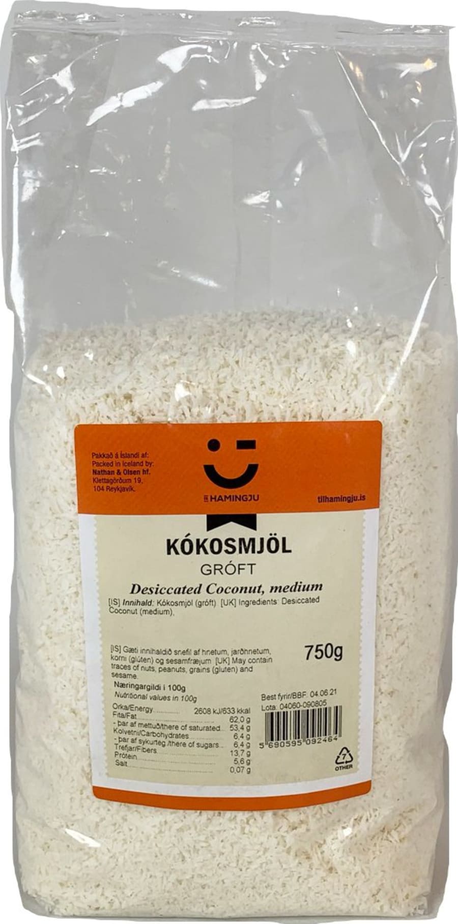 Ekran kókosmjöl gróft 750 g (6)