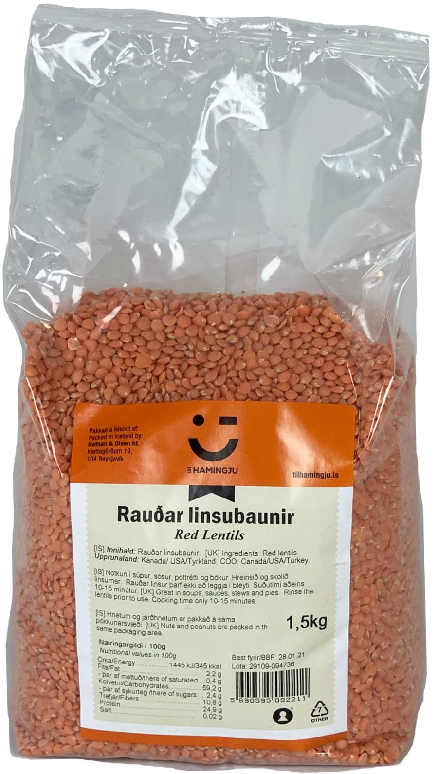 Ekran Linsubaunir Rauðar 1,5 kg (6)