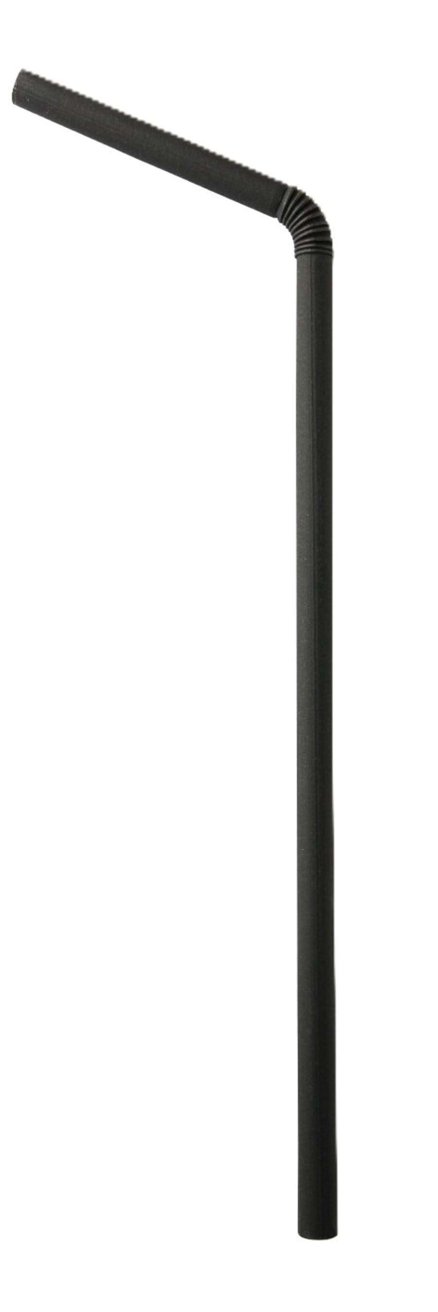 Fibre Black Bendable Straws Unwrapped 6x240mm 250st (20)