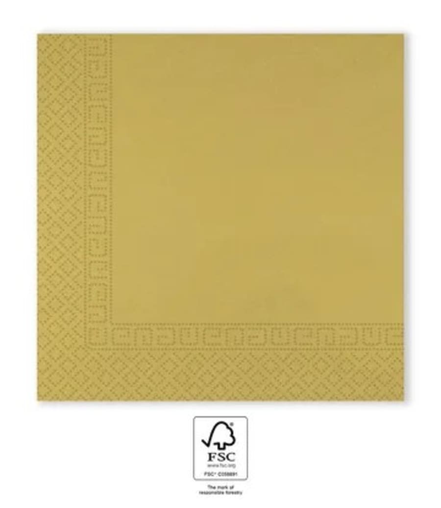 Gold servíettur 33×33 20st (12)