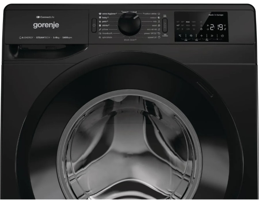 Gorenje þvottavél svört 8 kg - 1400 snúninga