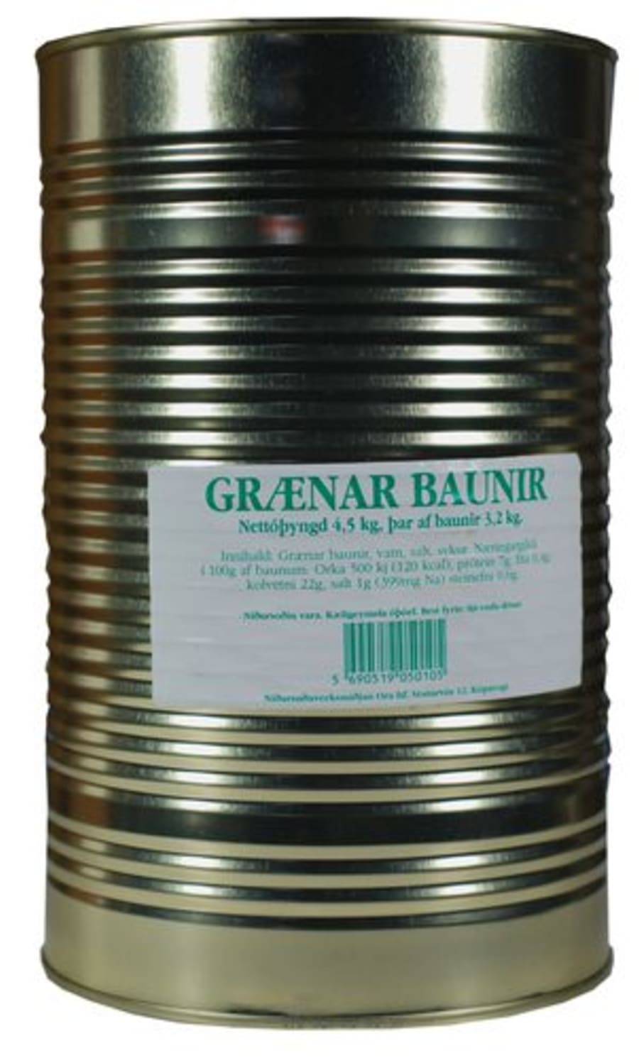Grænar baunir 4,5kg (4stk/ks)