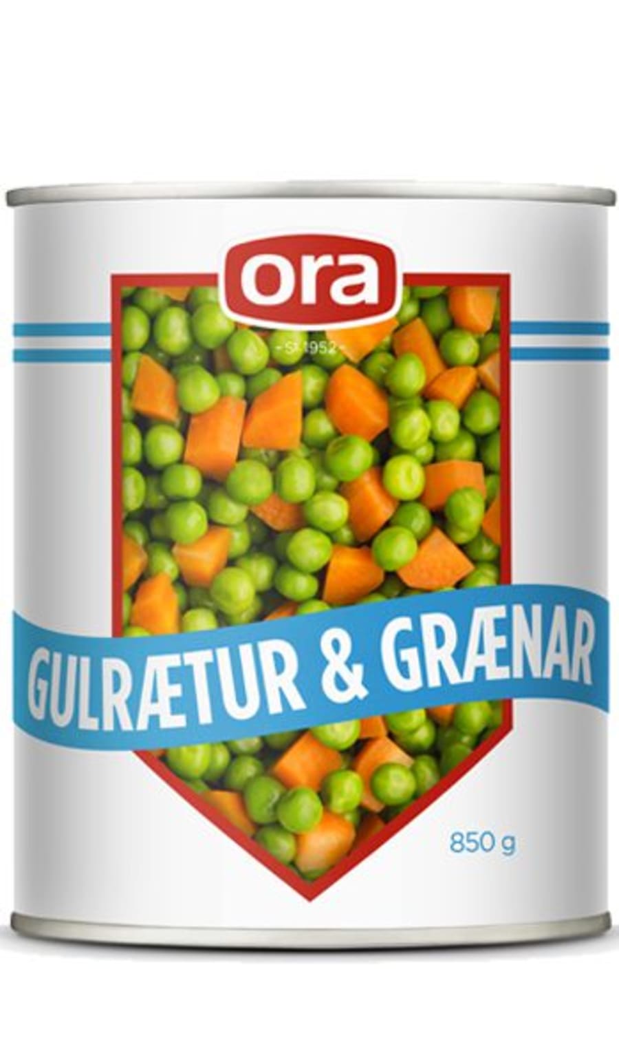 Gulrætur og grænar baunir 1/1 dós 12stk/ks