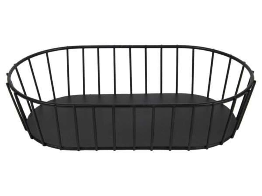 Hit Brauðkarfa oval 29x16cm h:7cm stál svört