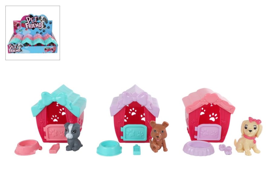 Hundur í búri 3-teg. 7cm Displ-12