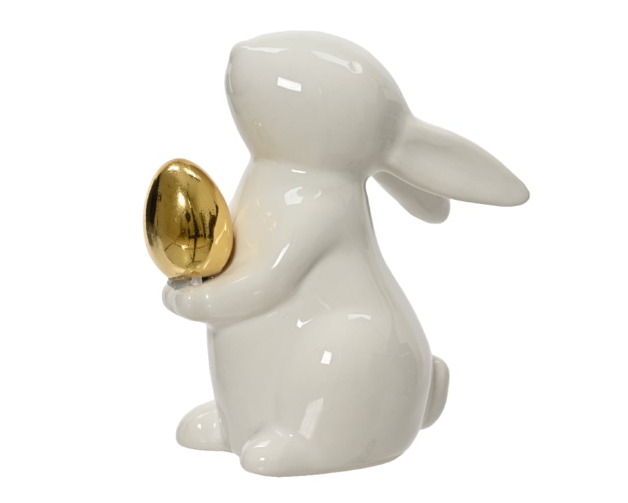 Kanína stytta m/gyllt egg 10cm (24)