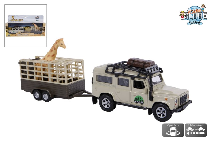 Landrover Bíll m/kerru & gíraffa  (12/36