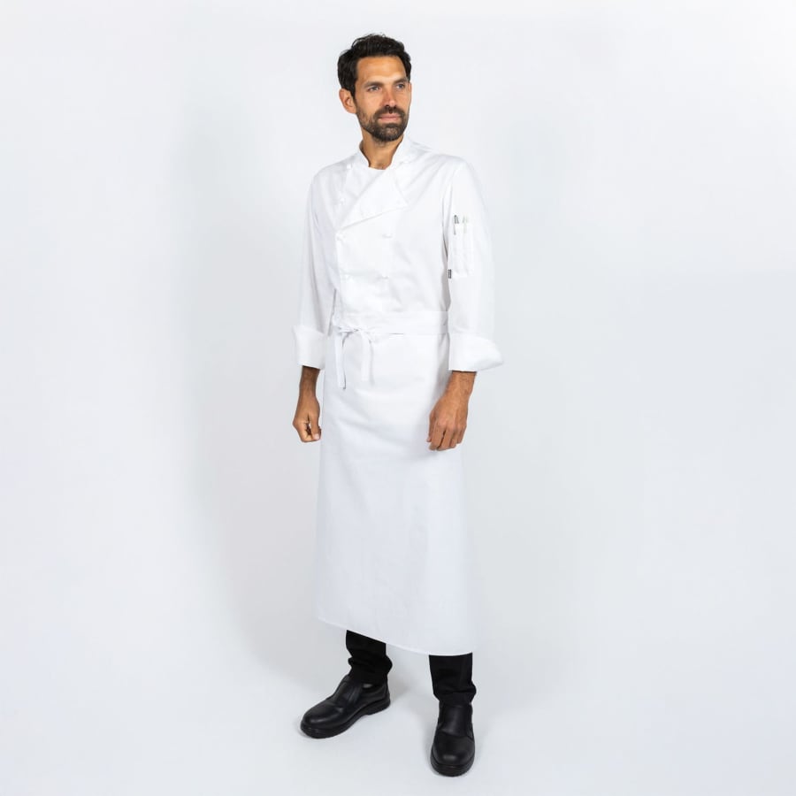 Le Chef síð svunta án vasa - Hvít