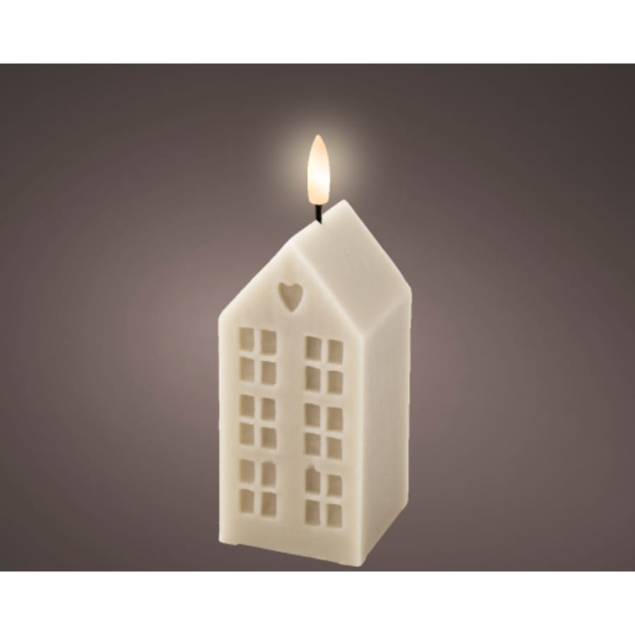 LED Kerti HOUSE ljósgrátt 6x15cm. (16)