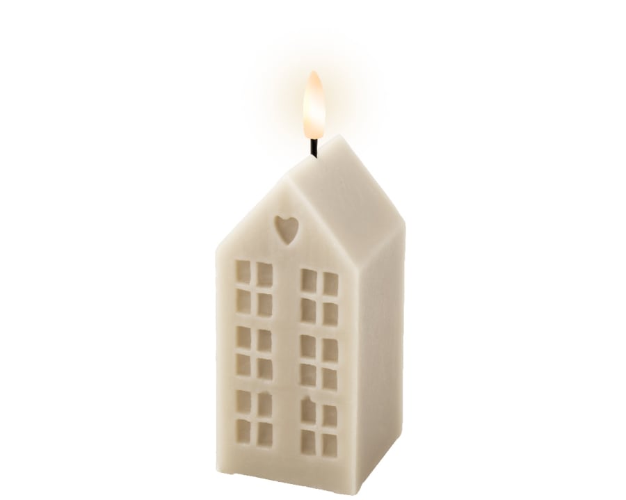 LED Kerti HOUSE ljósgrátt 6x15cm. (16)