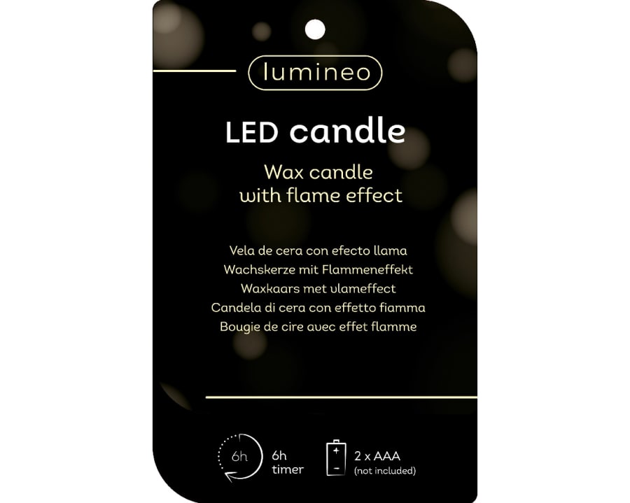 LED Kerti HOUSE ljósgrátt 6x15cm. (16)