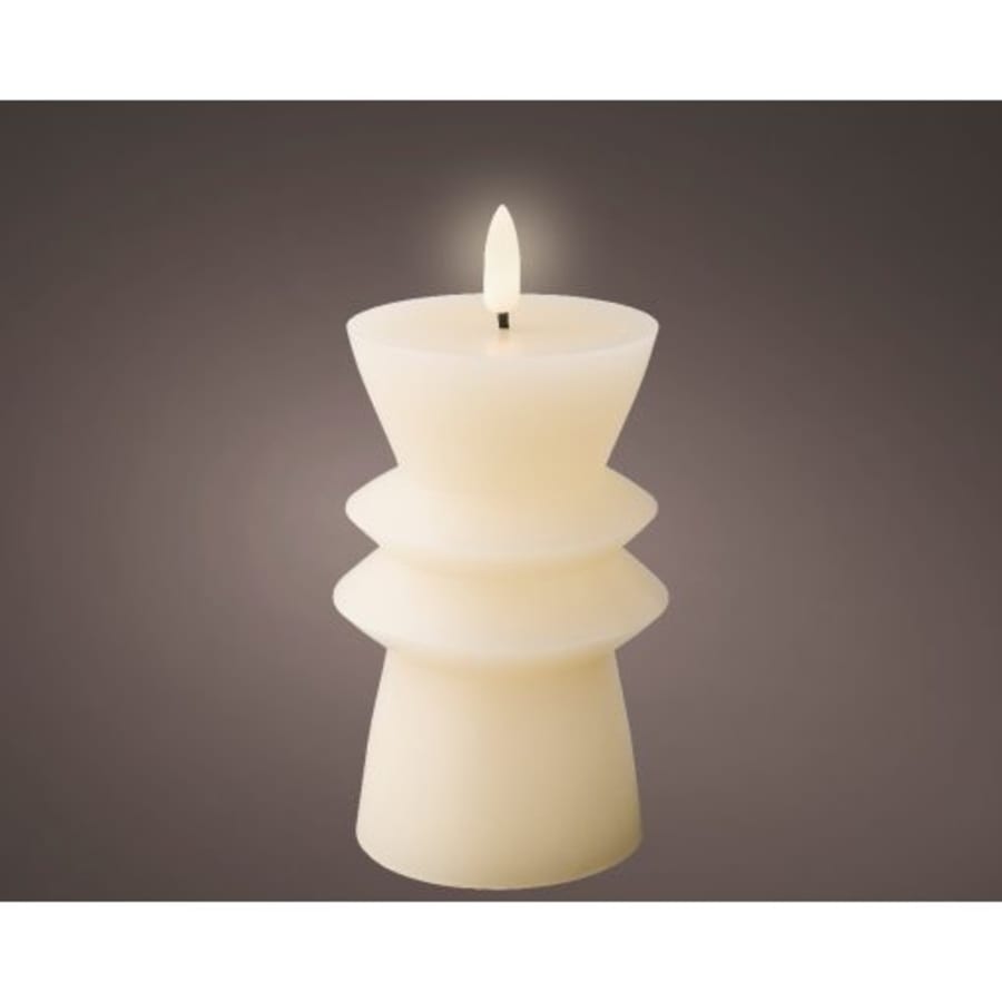 LED Kerti Wick Shape Cream 8x15cm. (14)