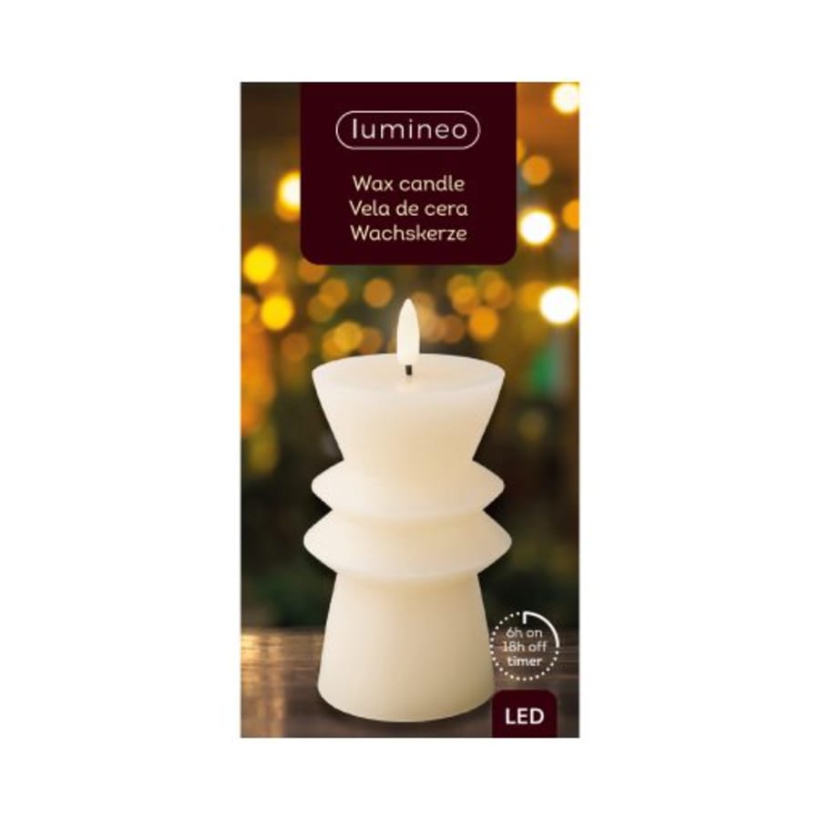 LED Kerti Wick Shape Cream 8x15cm. (14)