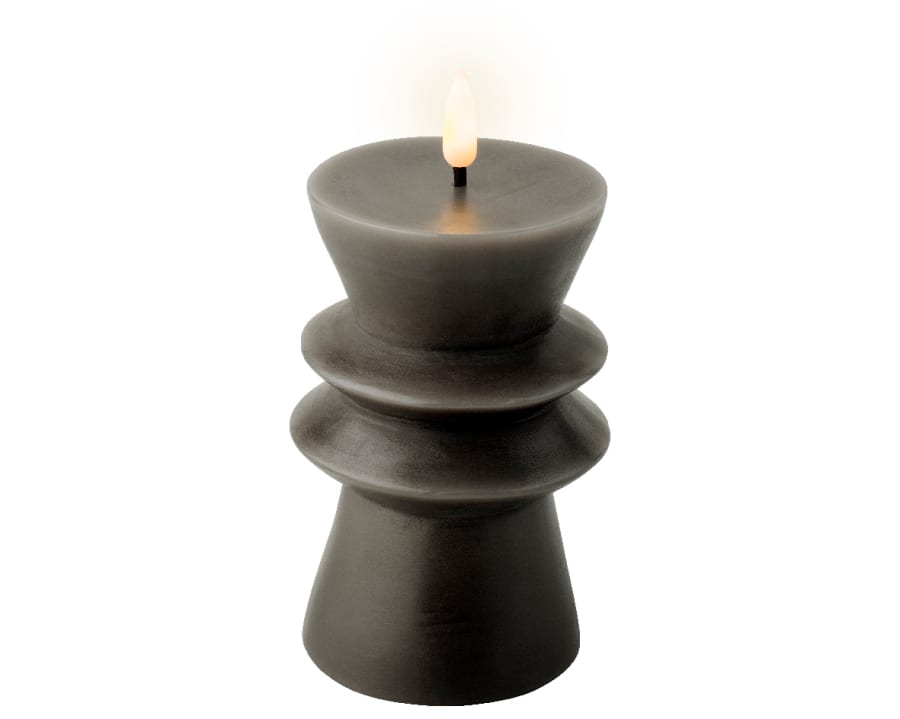 LED Kerti Wick Shape Grey 8x15cm. (14)
