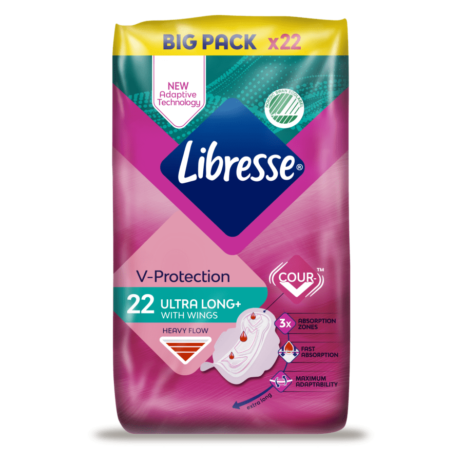 Libresse dömbindi Long DUO  m. væng 8x22stk