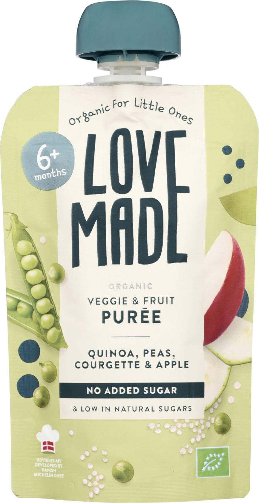 LoveMade skvísa – Mauk – quinoa, baunir, kúrbítur, epli, 6+ mán (7)