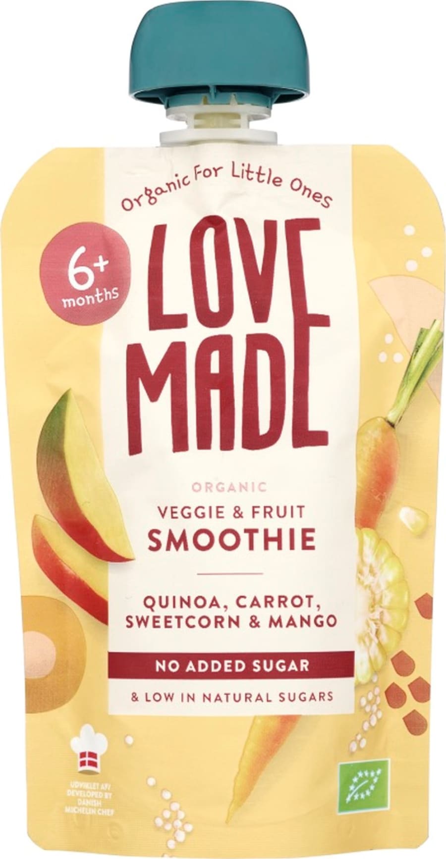 LoveMade skvísa – Mauk – quinoa, gulrætur, maískorn, mangó, 6+ mán (7)