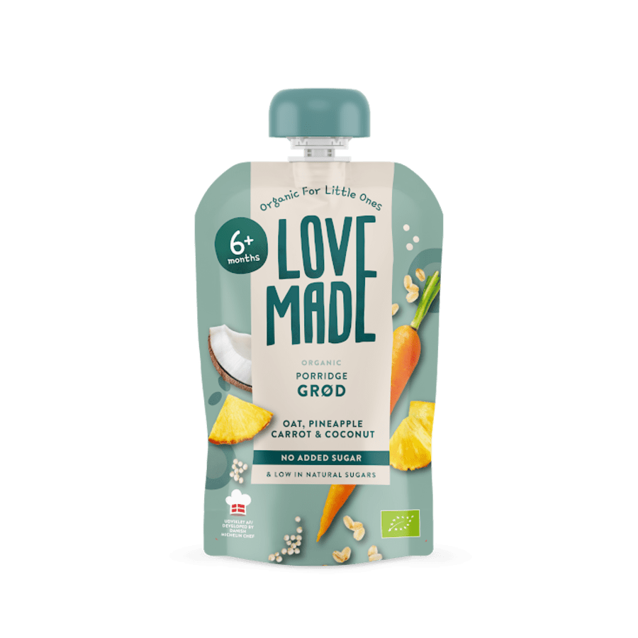 LoveMade skvísa Grautur hafrar, ananas, gulrætur, kókos 6+ mán (7)