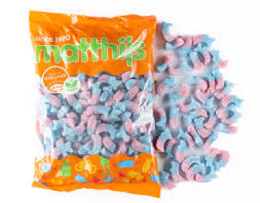 Matthijs Súrir bleikir/bláir Bubbelgum höfrungar 1kg (4)