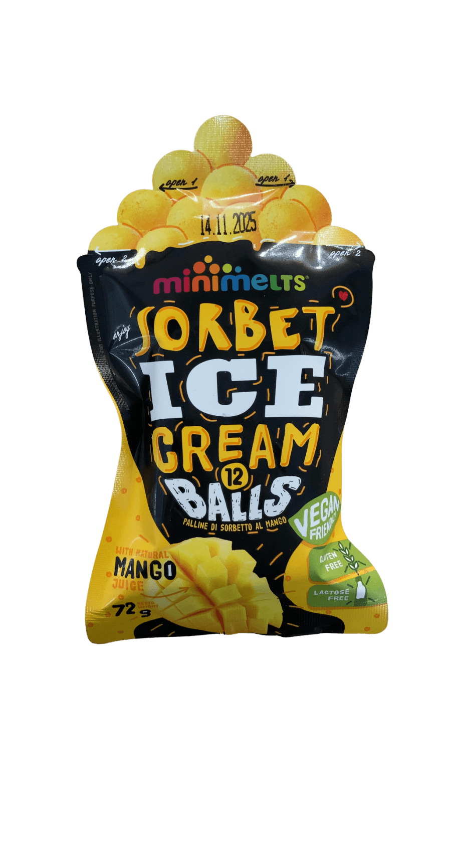 MiniMelts Mangó Sorbet ískúlur 72 g