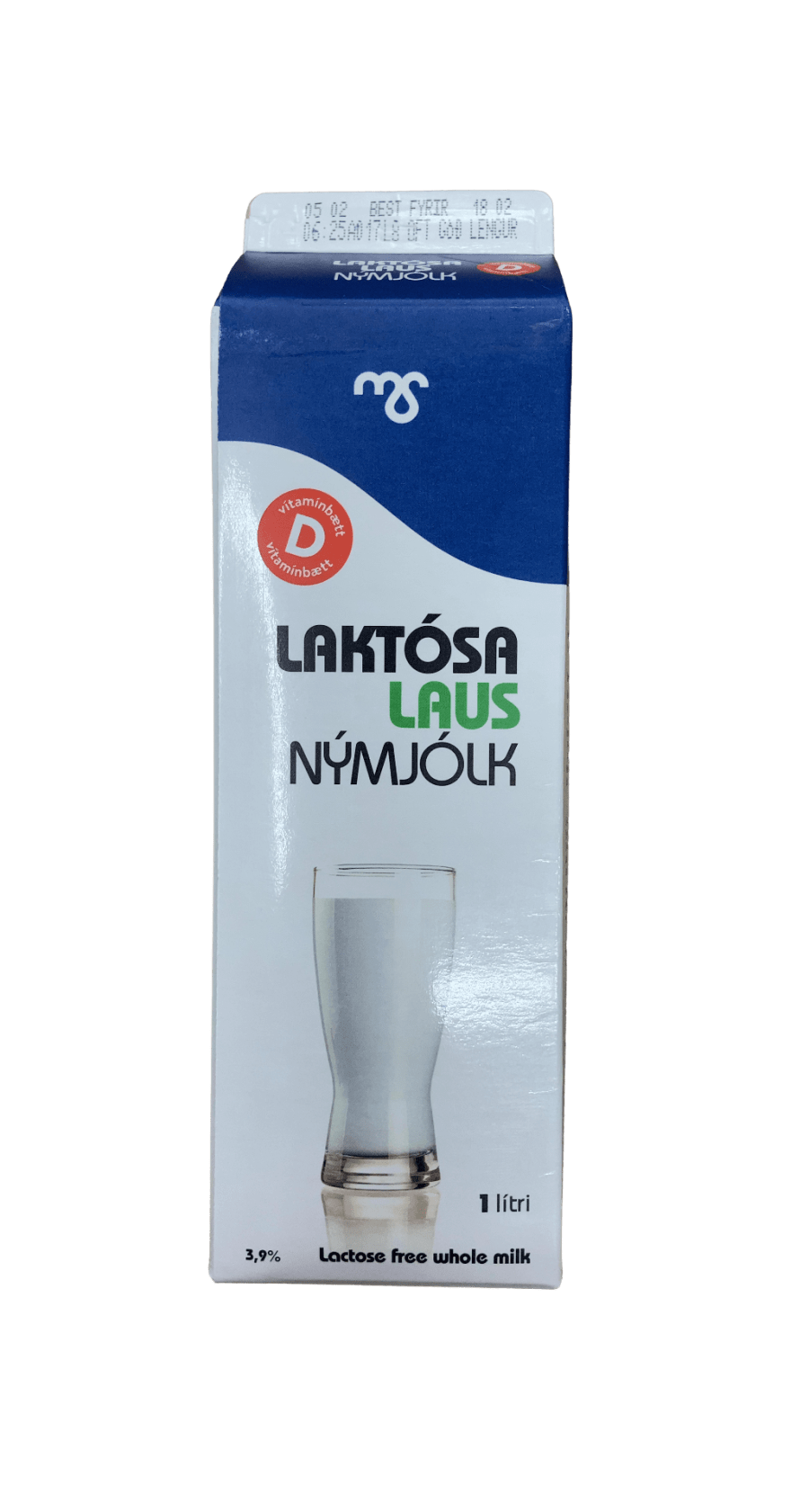 MS Laktósalaus Nýmjólk 3,9% 1000 ml