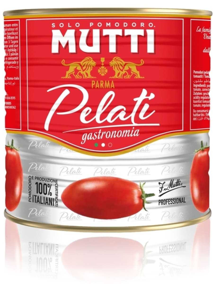 Mutti flysjaðir tómatar í dós 2500g
