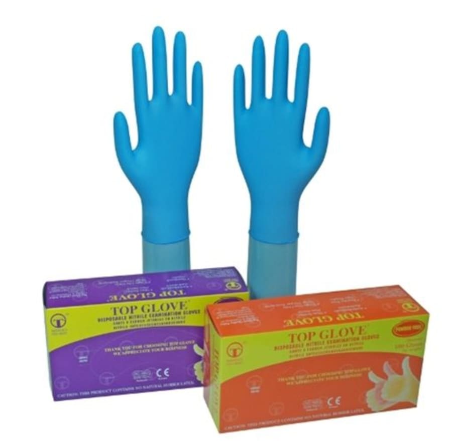 Nitril hanskar bláir L 100stk/pk (10pk/ks)
