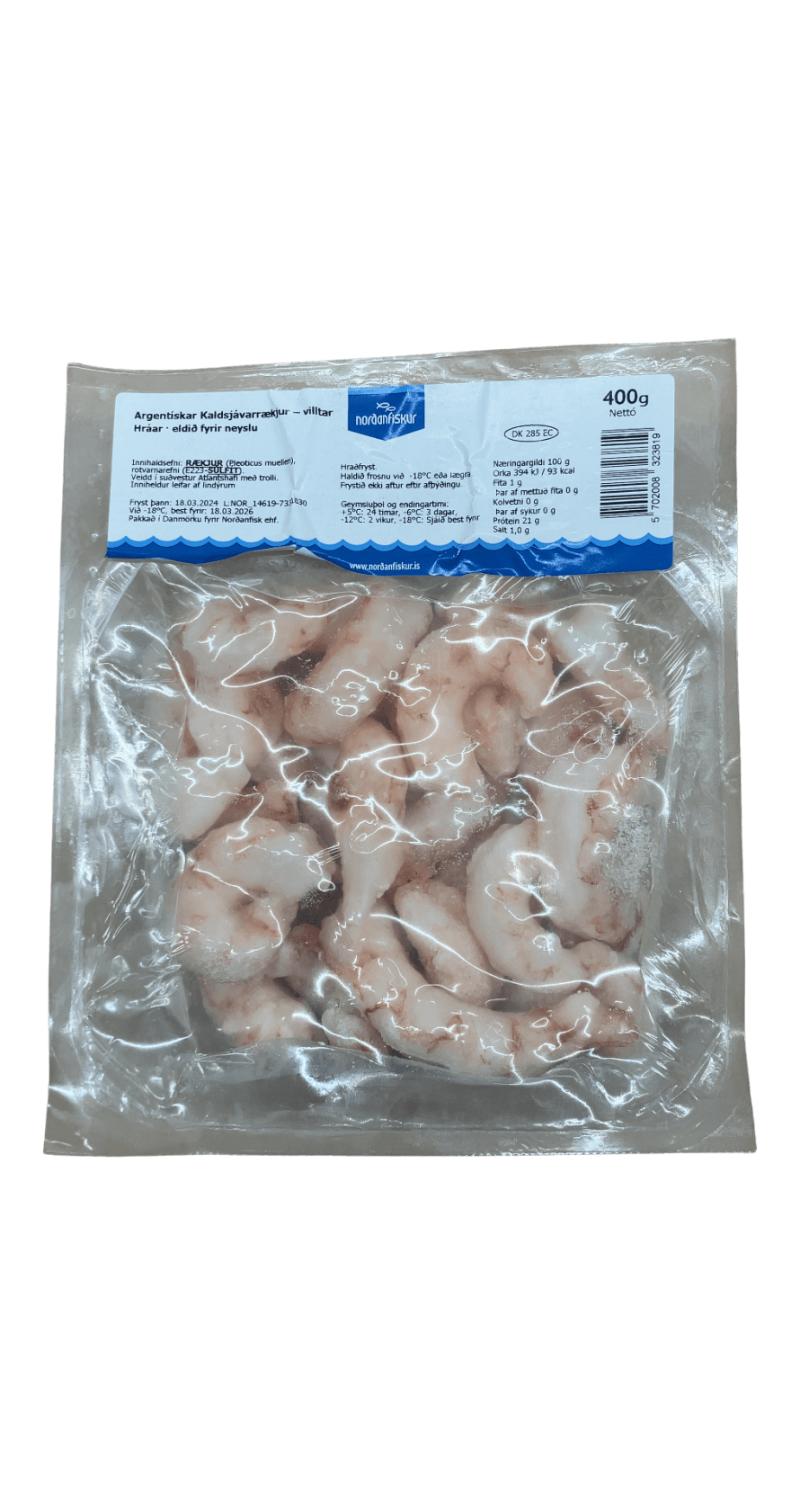 Norðanfiskur Argentískar Kaldsjávarrækjur Villtar 400 g